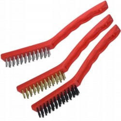 DEDRA ZESTAW KOMPLET SZCZOTEK 3 RZĘDOWYCH MOSIĄDZ STAL NYLON 225MM 2001P71
