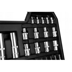 NEO ZESTAW KLUCZY NASADOWYCH 110 ELEMENTÓW 1/2" 1/4" TORX BITY SATYNA WAL.