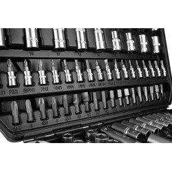 NEO ZESTAW KLUCZY NASADOWYCH 110 ELEMENTÓW 1/2" 1/4" TORX BITY SATYNA WAL.