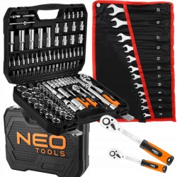 NEO ZESTAW KLUCZY NASADOWYCH 110e 1/2" 1/4" TORX BITY SATYNA +6-22mm PŁ-OCZ