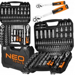 NEO ZESTAW KLUCZY NASADOWYCH 110 ELEMENTÓW 1/2" 1/4" TORX BITY SATYNA WAL.