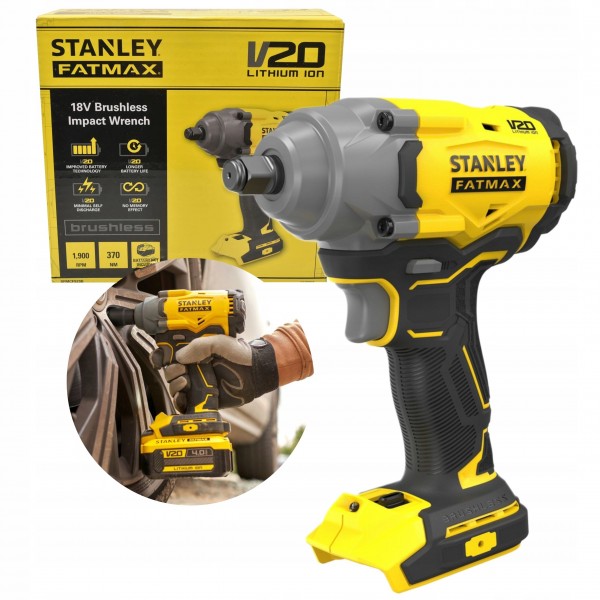 STANLEY KLUCZ UDAROWY 373NM 1/2" BEZSZCZOTKOWY 18V V20 FATMAX SFMCF920B-XJ STANLEY KLUCZ UDAROWY 373NM 1/2" BEZSZCZOTKOWY 18V V20 FATMAX SFMCF920B-XJ