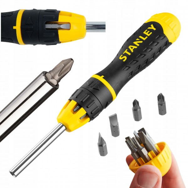 STANLEY FATMAX MULTI-BIT WKRĘTAK Z GRZECHOTKĄ +WYMIENNE KOŃCÓWKI 0-68-010 STANLEY FATMAX MULTI-BIT WKRĘTAK Z GRZECHOTKĄ +WYMIENNE KOŃCÓWKI 0-68-010