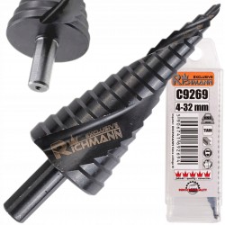 WIERTŁO STOPNIOWE SPIRALNE DO METALU 4-32 mm STAL SZYBKOTNĄCA HSS C9269