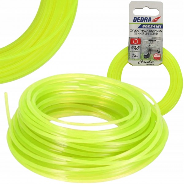 DEDRA ŻYŁKA TNĄCA OKRĄGŁA DO PODKASZARKI KOSY GARDEN 2,4MMx15MM 80Z24151