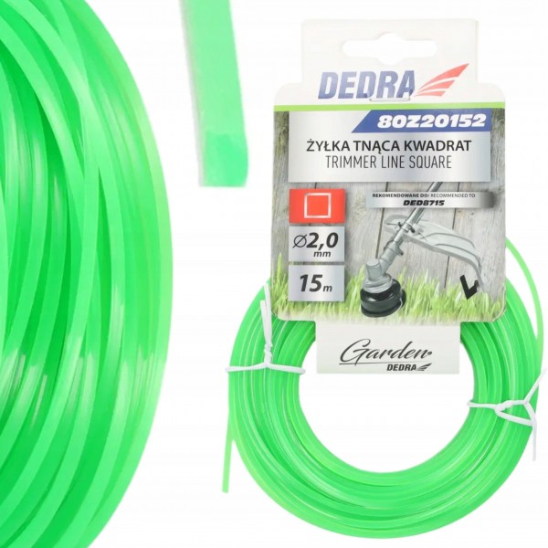 DEDRA ŻYŁKA TNĄCA KWADRATOWA DO PODKASZARKI KOSY 2.0MM X 15M 80Z20152