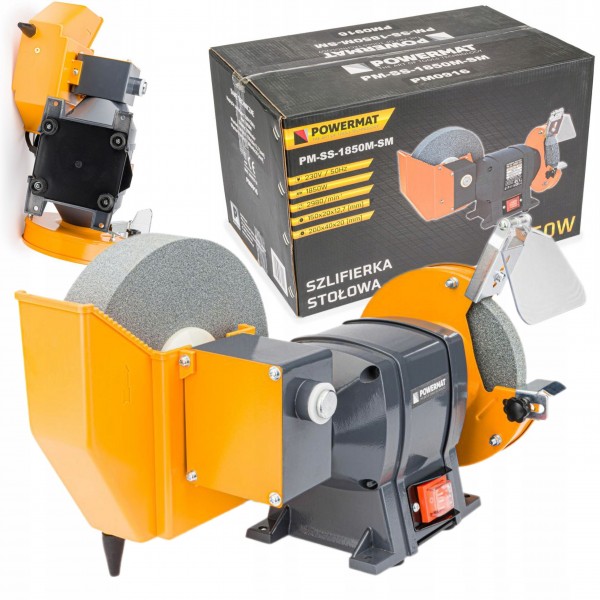 POWERMAT SZLIFIERKA STOŁOWA 1850W 2x KAMIEŃ NA SUCHO MOKRO PM-SS-1850M-SM POWERMAT SZLIFIERKA STOŁOWA 1850W 2x KAMIEŃ NA SUCHO MOKRO PM-SS-1850M-SM