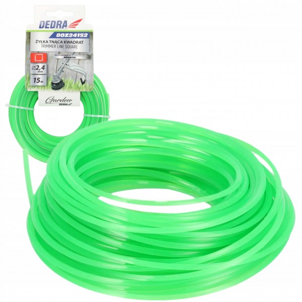 DEDRA ŻYŁKA TNĄCA KWADRATOWA DO PODKASZARKI KOSY GARDEN 2,4MM x15M 80Z24152