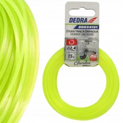 DEDRA ŻYŁKA TNĄCA OKRĄGŁA DO PODKASZARKI KOSY GARDEN 2,4MMx15MM 80Z24151