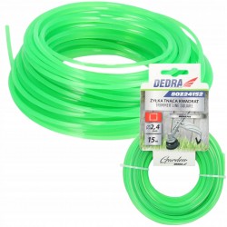 DEDRA ŻYŁKA TNĄCA KWADRATOWA DO PODKASZARKI KOSY GARDEN 2,4MM x15M 80Z24152