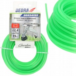 DEDRA ŻYŁKA TNĄCA KWADRATOWA DO PODKASZARKI KOSY GARDEN 2,4MM x15M 80Z24152