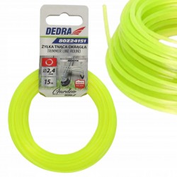 DEDRA ŻYŁKA TNĄCA OKRĄGŁA DO PODKASZARKI KOSY GARDEN 2,4MMx15MM 80Z24151