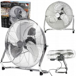 DUŻY CYRKULATOR POWIETRZA WENTYLATOR PODŁOGOWY 3 PRĘDKOŚCI 200W 45CM INOX