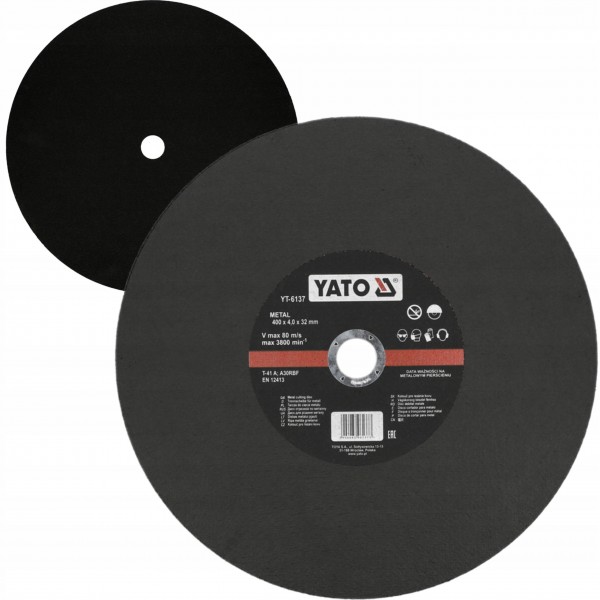 TARCZA DO CIĘCIA METALU 400MM PŁASKA OBROTY 3800 DO PIŁY STOŁOWEJ YT-6137