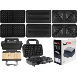 GOFROWNICA 3w1 GRILL OPIEKACZ TOSTER KANAPEK OPIEKACZ 900W 3 PŁYTY GRILLOWE