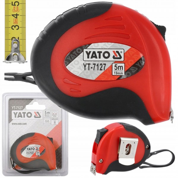 YATO MIARA ZWIJANA 5M X 19MM STALOWA ABS GUMA NYLON Z MAGNESEM YT-7127