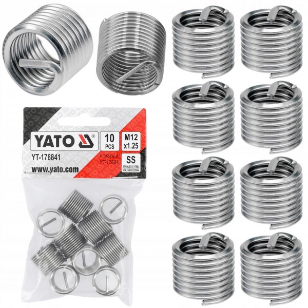 YATO SPRĘŻYNKI WKŁADY SPIRALNE DO NAPRAWY GWINTÓW M12x1,25mm 10sz YT-176841 YATO SPRĘŻYNKI WKŁADY SPIRALNE DO NAPRAWY GWINTÓW M12x1,25mm 10sz YT-176841