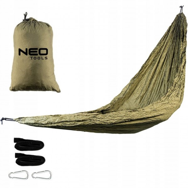 NEO HAMAK TURYSTYCZNY SURVIVALOWY PODRÓŻNY BIWAK BUSHCRAFT 330x140cm 63-124
