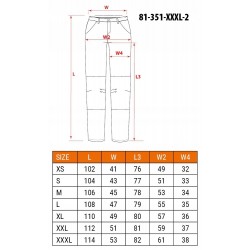 NEO SPODNIE ROBOCZE MIX&MATCH CE ODBŁASKOWE SZARO-CZARNE 81-351-2 XXXL