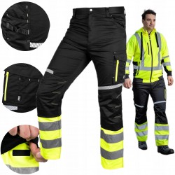NEO SPODNIE OSTRZEGAWCZE, CZARNO-ŻÓŁTE, TWILL, ROZM. S/48 240G/M2 81-795-S