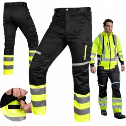 NEO SPODNIE OSTRZEGAWCZE, CZARNO-ŻÓŁTE, TWILL, ROZM. S/48 240G/M2 81-795-S