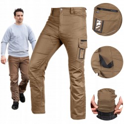 NEO SPODNIE ROBOCZE MIX&MATCH CANVAS BRĄZOWE ROZM S/48 280G/M2 81-287-1-S