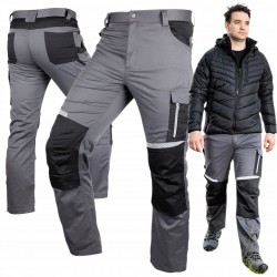 NEO SPODNIE ROBOCZE MIX&MATCH CE ODBŁASKOWE SZARO-CZARNE 81-351-2 XXXL