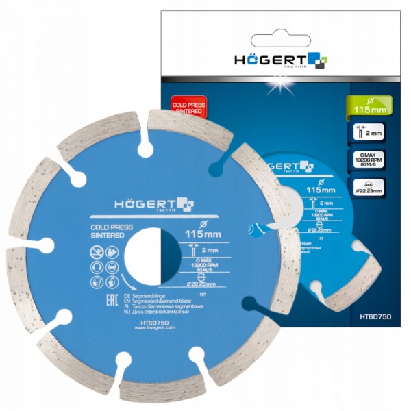 HOGERT TARCZA SEGMENTOWA DIAMENTOWA 115mm X 22.23mm 13200 RPM HT6D750