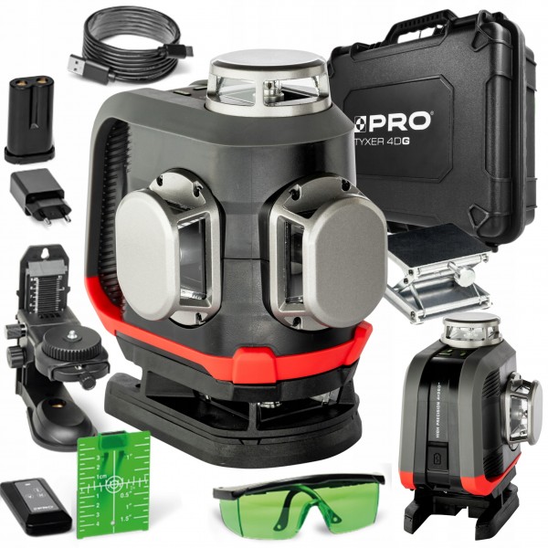 Laser akumulatorowy wieloliniowy 360° zielony PRO TYXER 4DG ZestawPLUS Laser akumulatorowy wieloliniowy 360° zielony PRO TYXER 4DG ZestawPLUS