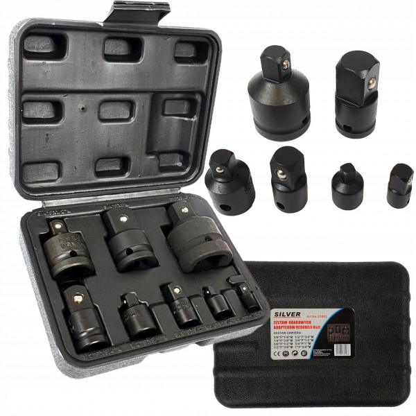 REDUKCJE ADAPTERY UDAROWE NASADKI KLUCZA GRZECHOTKI 1/2" 3/8" 1/4" 3/4 8szt REDUKCJE ADAPTERY UDAROWE NASADKI KLUCZA GRZECHOTKI 1/2" 3/8" 1/4" 3/4 8szt