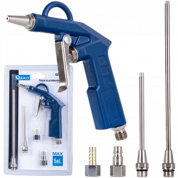 PISTOLET MAX DO PRZEDMUCHIWANIA Z KOŃCÓWKAMI 5EL. 1/4" 8 BAR GEKO G01174A PISTOLET MAX DO PRZEDMUCHIWANIA Z KOŃCÓWKAMI 5EL. 1/4" 8 BAR GEKO G01174A