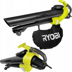 RYOBI ELEKTRYCZNA DMUCHAWA ODKURZACZ DO LIŚCI 3000W 375km/h 45l RBV3000CESV