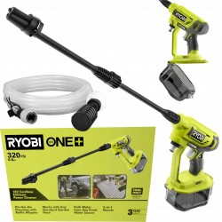 RYOBI AKUMULATOROWA MYJKA ciśnieniowa PISTOLET RY18PW22A 22BAR LANCA WĄŻ 6m
