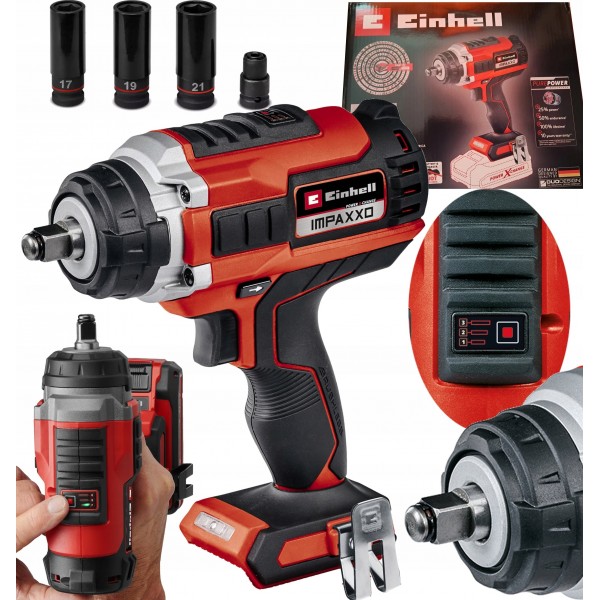 EINHELL KLUCZ UDAROWY AKUM. IMPAXXO 18/400 Solo 18V 400Nm BEZSZCZOTKOWY EINHELL KLUCZ UDAROWY AKUM. IMPAXXO 18/400 Solo 18V 400Nm BEZSZCZOTKOWY