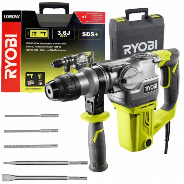 RYOBI MŁOT UDAROWY MŁOTOWIERTARKA 1050W 3,6J RSDS1050-K +WALIZKA+DŁUTA RYOBI MŁOT UDAROWY MŁOTOWIERTARKA 1050W 3,6J RSDS1050-K +WALIZKA+DŁUTA
