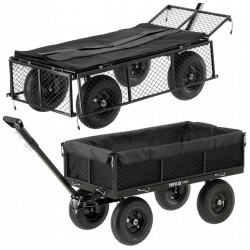 YATO WÓZEK OGRODOW XL 450KG PRZYCZEPKA Z POKROWCEM POMPOWANE KOŁA 13" 86970