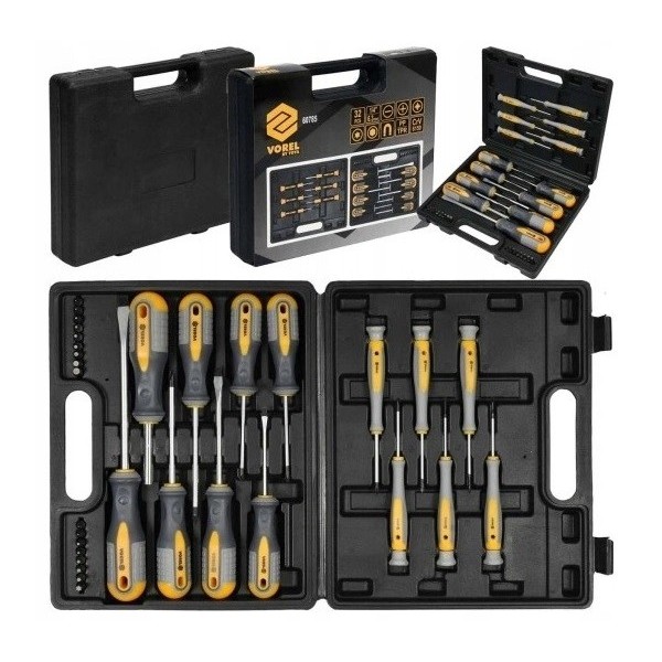 VOREL ZESTAW WKRĘTAKÓW 32EL CRV 6150 UNIWERSALNY MAGNETYCZNY TORX PŁASKI VOREL ZESTAW WKRĘTAKÓW 32EL CRV 6150 UNIWERSALNY MAGNETYCZNY TORX PŁASKI