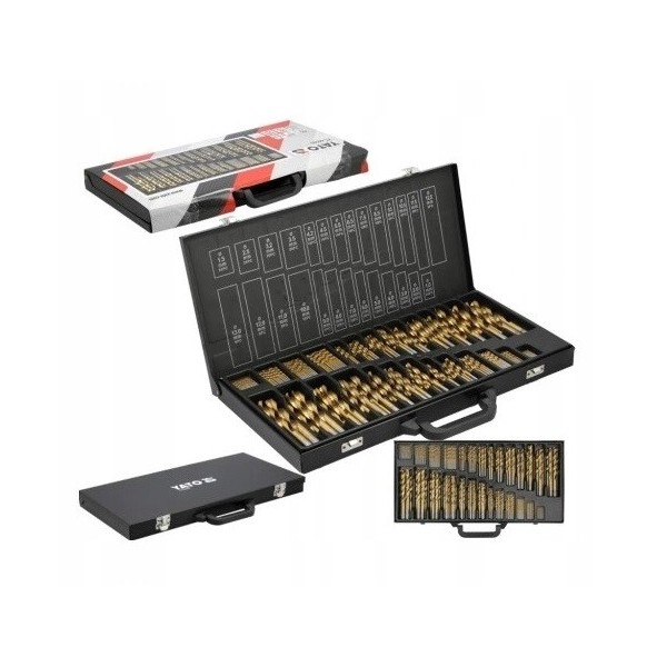 YATO ZESTAW WIERTEŁ HSS DO METALU 1-13mm 300 SZT AZOTEK TYTANU YT-44595 YATO ZESTAW WIERTEŁ HSS DO METALU 1-13mm 300 SZT AZOTEK TYTANU YT-44595