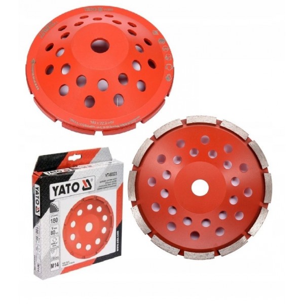 YATO TARCZA SZLIFIERSKA DIAMENTOWA 180MM M14 DO SZLIFOWANIA BETONU YT-60323
