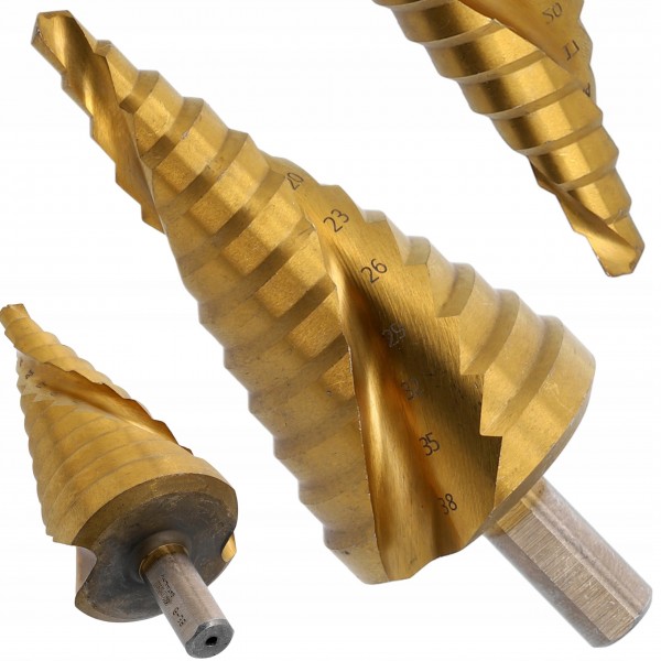 YATO WIERTŁO STOPNIOWE SPIRALNE 6-38MM STAL HSS UCHWYT TRIANGLE YT-44749 YATO WIERTŁO STOPNIOWE SPIRALNE 6-38MM STAL HSS UCHWYT TRIANGLE YT-44749