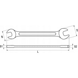 YATO KLUCZ PŁASKI DWUSTRONNY Z POLEROWANĄ GŁÓWKĄ 20X22MM YT-0374