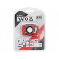 YATO LATARKA CZOŁOWA CZOŁÓWKA 5W 600LM AKUMULATOROWA Z CZUJKĄ RUCHU 085941