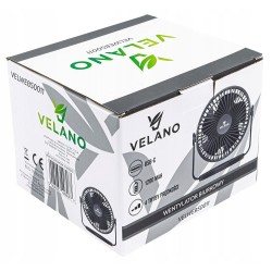 WENTYLATOR BIURKOWY AKUMULATOROWY USB-C WIATRAK OSCYLACJA CICHY VELANO