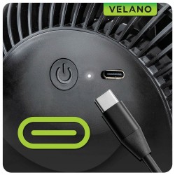 WENTYLATOR BIURKOWY AKUMULATOROWY USB-C WIATRAK OSCYLACJA CICHY VELANO