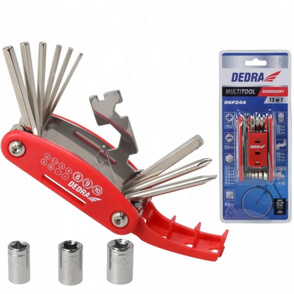 DEDRA MULTITOOL ZESTAW NAPRAWCZY ROWEROWY KOMPLET 15SZ WIELOFUKCYJNY 06F244 DEDRA MULTITOOL ZESTAW NAPRAWCZY ROWEROWY KOMPLET 15SZ WIELOFUKCYJNY 06F244
