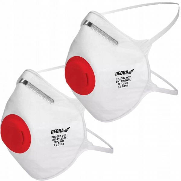 DEDRA PÓŁMASKA PRZECIWPYŁOWA 2SZT 1 ZAWOREK FFP2, CE BH1082-002 DEDRA PÓŁMASKA PRZECIWPYŁOWA 2SZT 1 ZAWOREK FFP2, CE BH1082-002