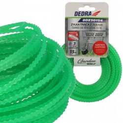 DEDRA ŻYŁKA TNĄCA Z ZĘBAMI DO PODKASZARKI AGRESYWNA 3,0MM x 15M 80Z30154
