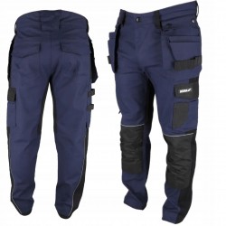 DEDRA SPODNIE ROBOCZE Z MULTIKIESZENIAMI XL/56 270G/M2 SLIMFIT BH47SP-XL