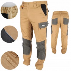 DEDRA SPODNIE OCHRONNE XXL/58 DŁUGIE BEŻOWE SLIM LINE 270G/M2 BH42SP-XXL