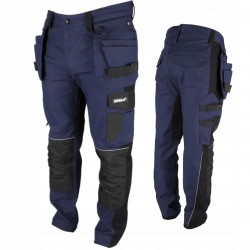 DEDRA SPODNIE ROBOCZE Z MULTIKIESZENIAMI S/48 270G/M2 SLIMFIT BH47SP-S